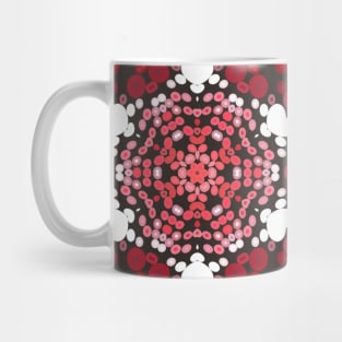 Dot Mandala Red Green and White Mug